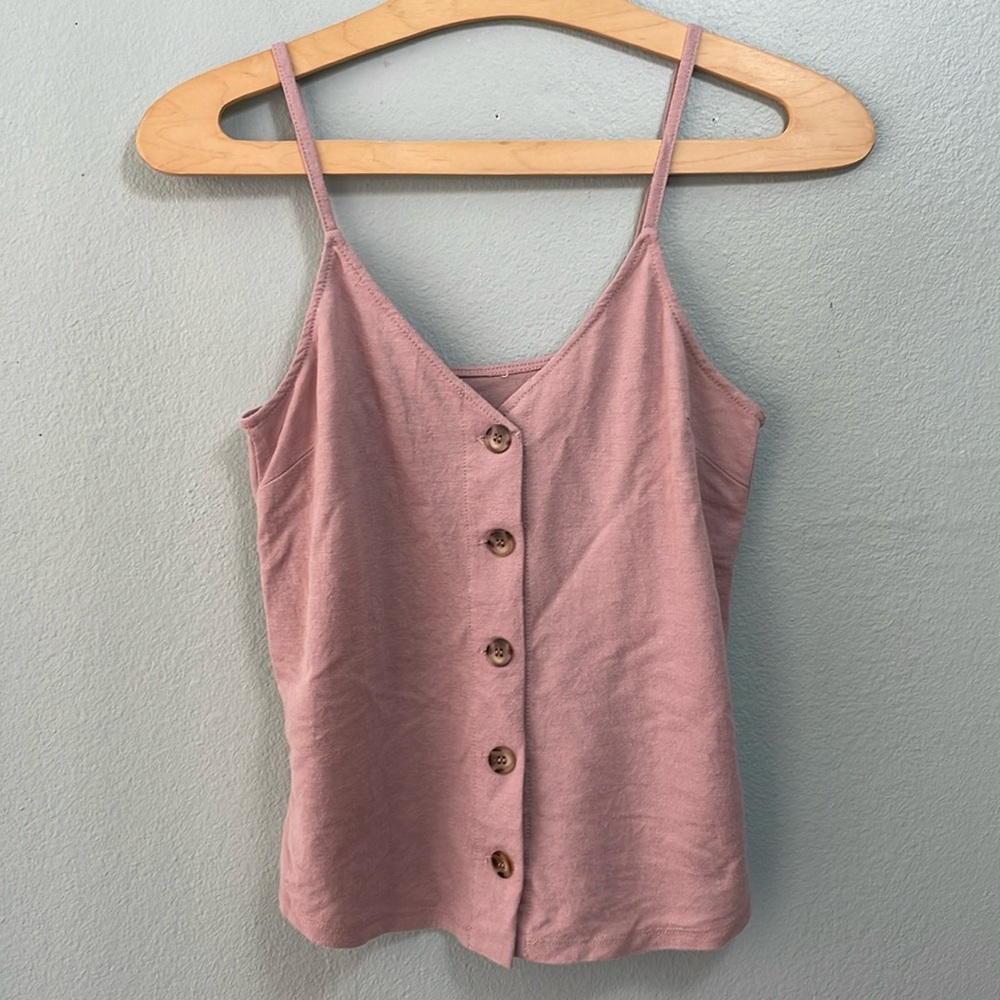 ♦️5/$15♦️ Unbranded | Pink Button-Down Cami Tank Top